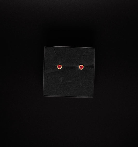 Red heart shaped earrings